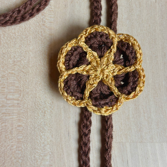The Golden Hour Crochet Bolo Tie